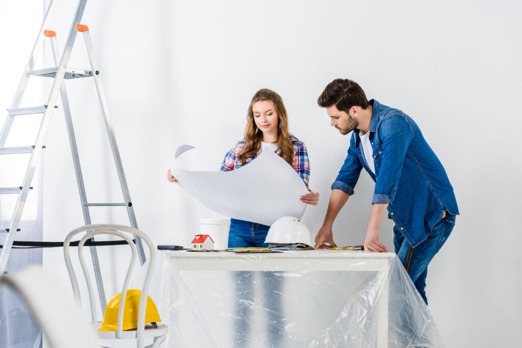 couple selecting home renovation services